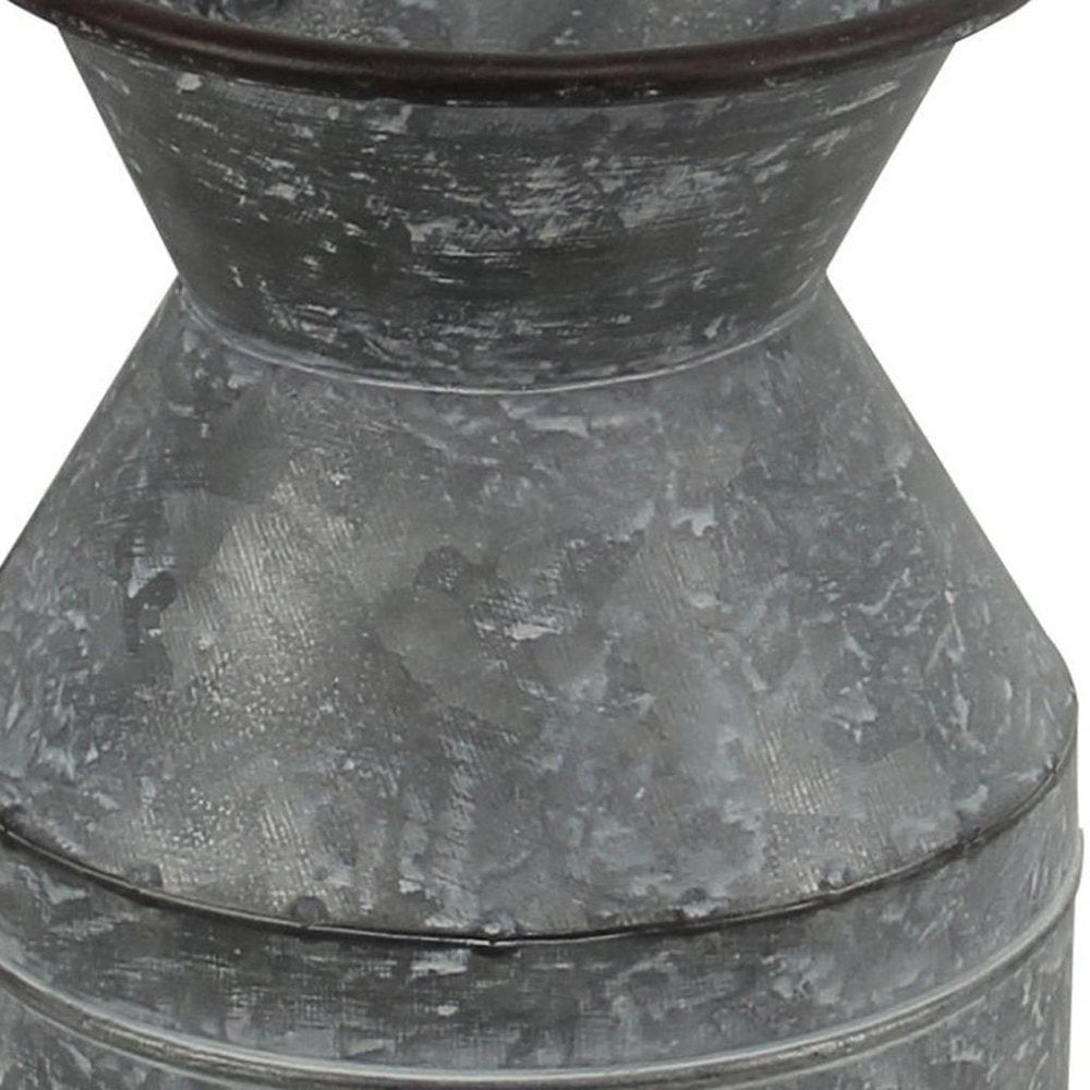 11" Gray Metal Jug Vase HomeRoots