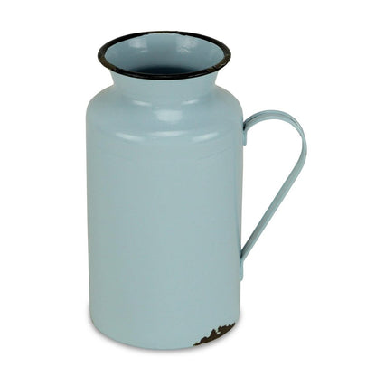 10" Blue and Black Metal Jug Vase HomeRoots