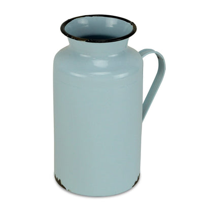 10" Blue and Black Metal Jug Vase HomeRoots