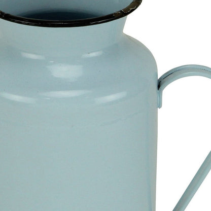 10" Blue and Black Metal Jug Vase HomeRoots