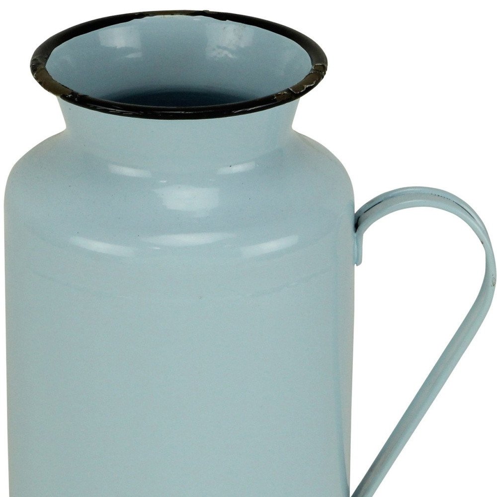 10" Blue and Black Metal Jug Vase HomeRoots