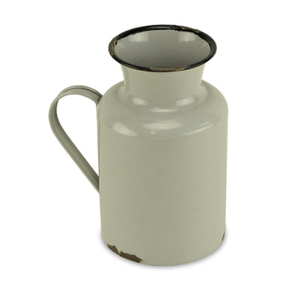 8" Gray and Black Metal Jug Vase HomeRoots