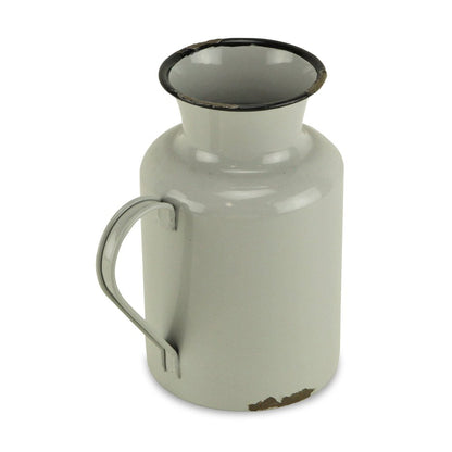 8" Gray and Black Metal Jug Vase HomeRoots