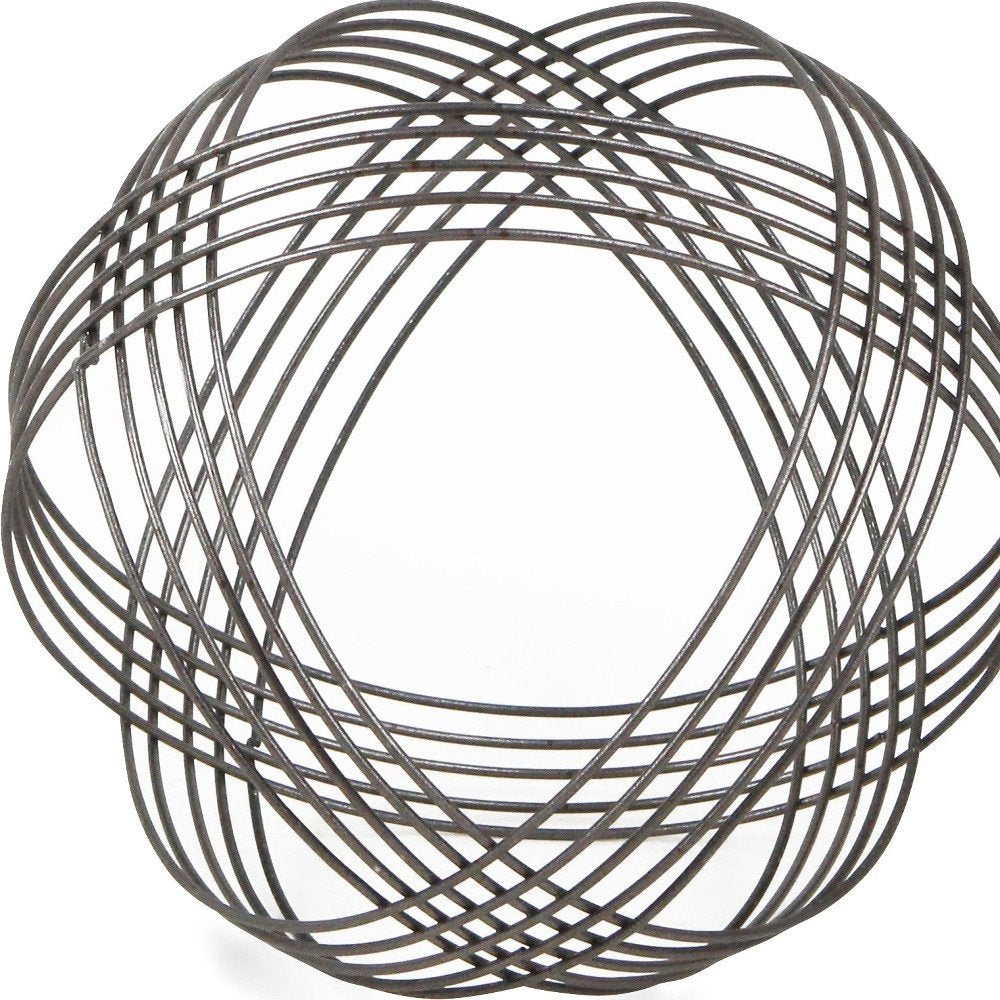 9" Gray Metal Hand Painted Decorative Orb Tabletop Sculpture HomeRoots