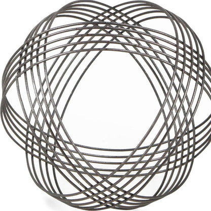 9" Gray Metal Hand Painted Decorative Orb Tabletop Sculpture HomeRoots