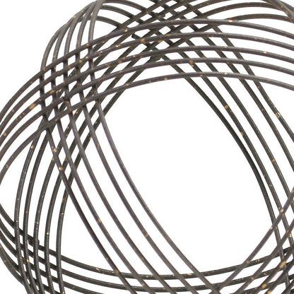 7" Gray Metal Hand Painted Decorative Orb Tabletop Sculpture HomeRoots