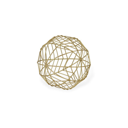 7" Gold Metal Hand Painted Decorative Orb Tabletop Sculpture HomeRoots