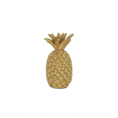 9" Gold Cast Iron Pineapple Hand Painted Sculpture HomeRoots