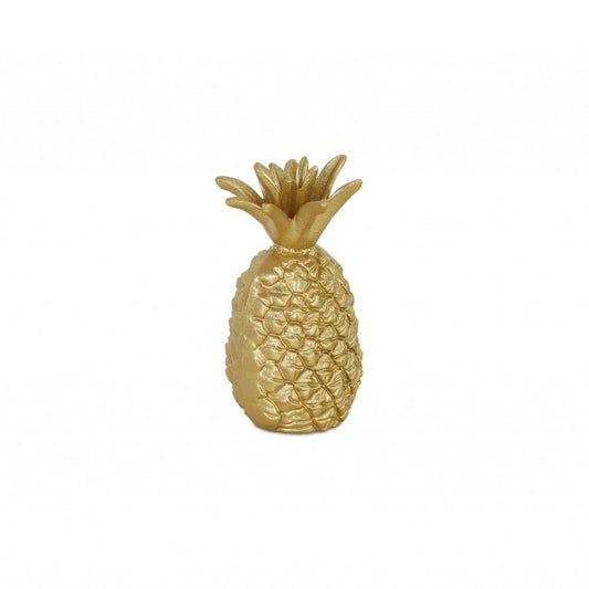 9" Gold Cast Iron Pineapple Hand Painted Sculpture HomeRoots