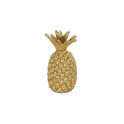 9" Gold Cast Iron Pineapple Hand Painted Sculpture HomeRoots