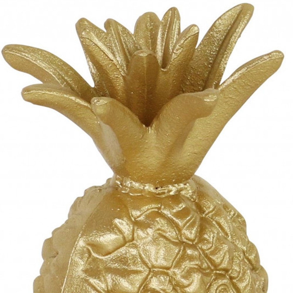 9" Gold Cast Iron Pineapple Hand Painted Sculpture HomeRoots