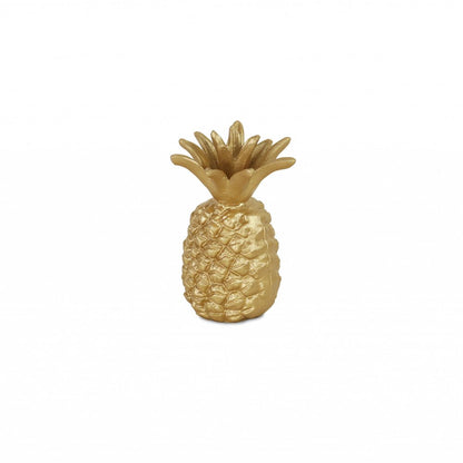 8" Gold Cast Iron Pineapple Hand Painted Sculpture HomeRoots