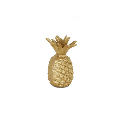 8" Gold Cast Iron Pineapple Hand Painted Sculpture HomeRoots