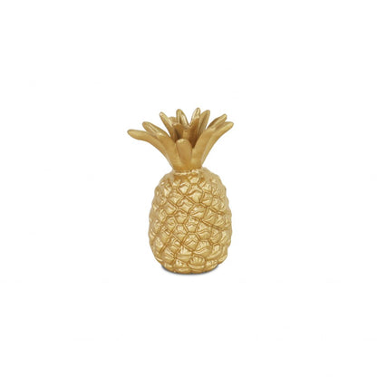 8" Gold Cast Iron Pineapple Hand Painted Sculpture HomeRoots