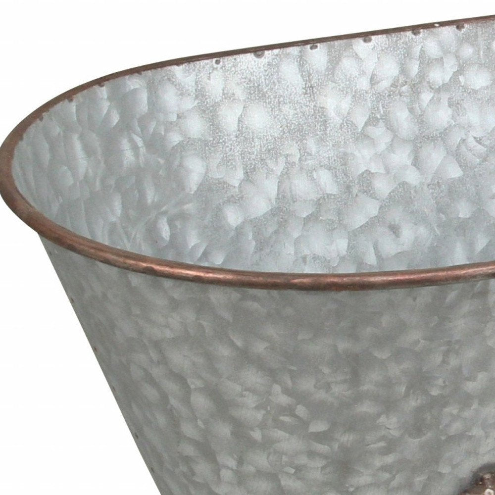 7" Gray Galvanized Metal Hand Painted Tabletop Sculpture HomeRoots