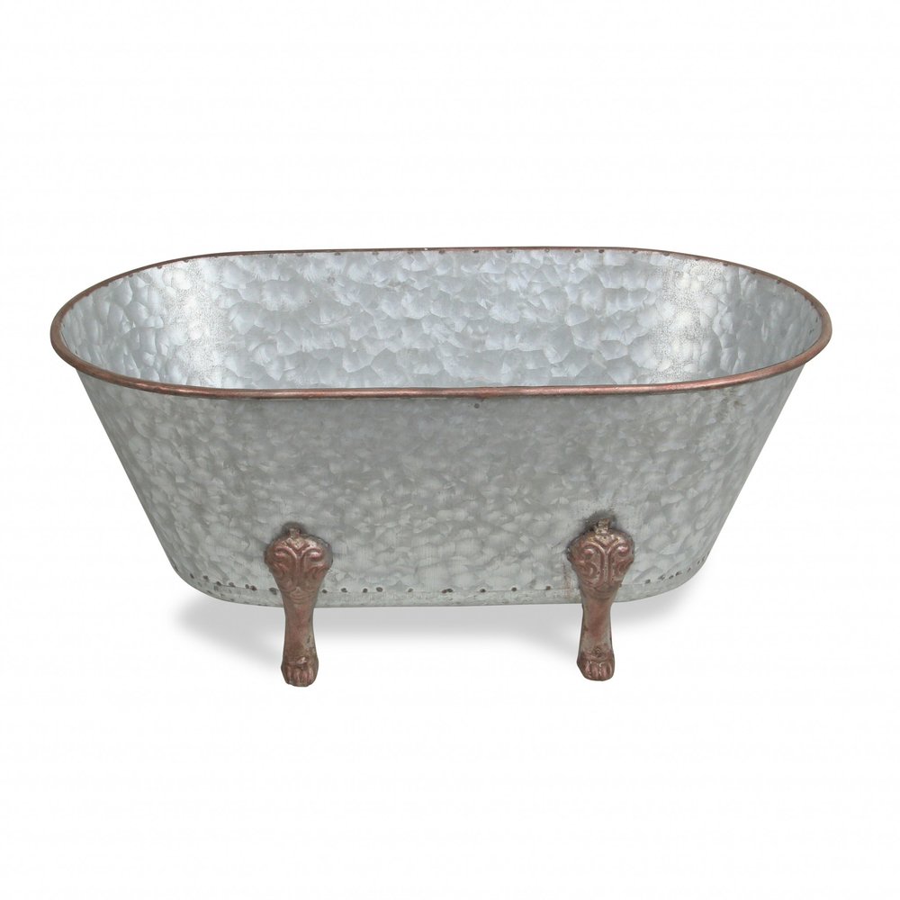 7" Gray Galvanized Metal Hand Painted Tabletop Sculpture HomeRoots