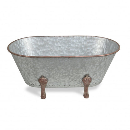 7" Gray Galvanized Metal Hand Painted Tabletop Sculpture HomeRoots