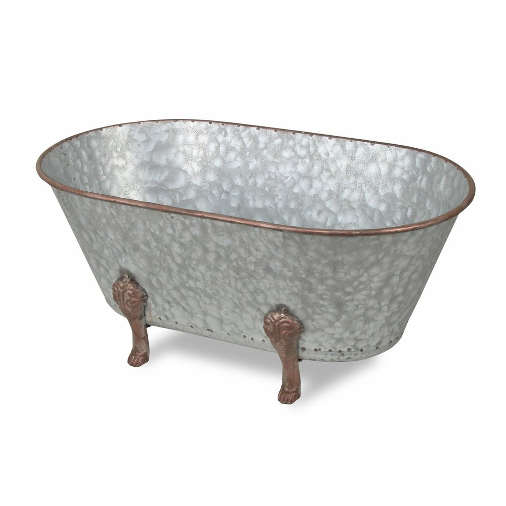 7" Gray Galvanized Metal Hand Painted Tabletop Sculpture HomeRoots