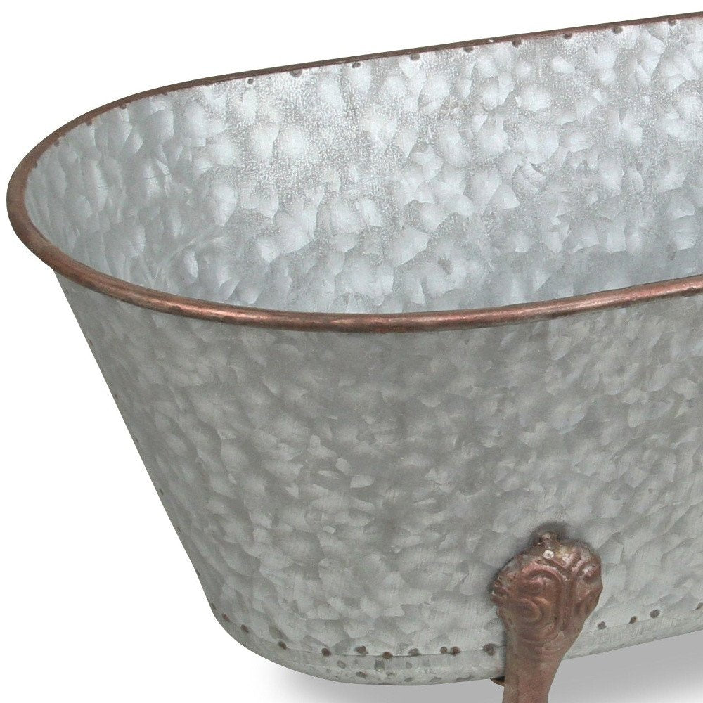 7" Gray Galvanized Metal Hand Painted Tabletop Sculpture HomeRoots