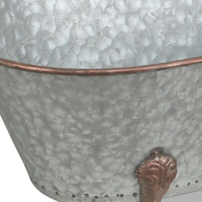 7" Gray Galvanized Metal Hand Painted Tabletop Sculpture HomeRoots