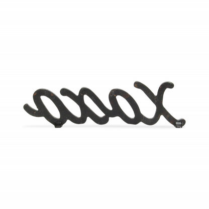 3" Black Cast Iron Hand Painted XOXO Sentiment Tabletop Sculpture HomeRoots