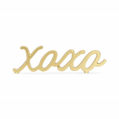 3" Gold Cast Iron Hand Painted XOXO Sentiment Tabletop Sculpture HomeRoots