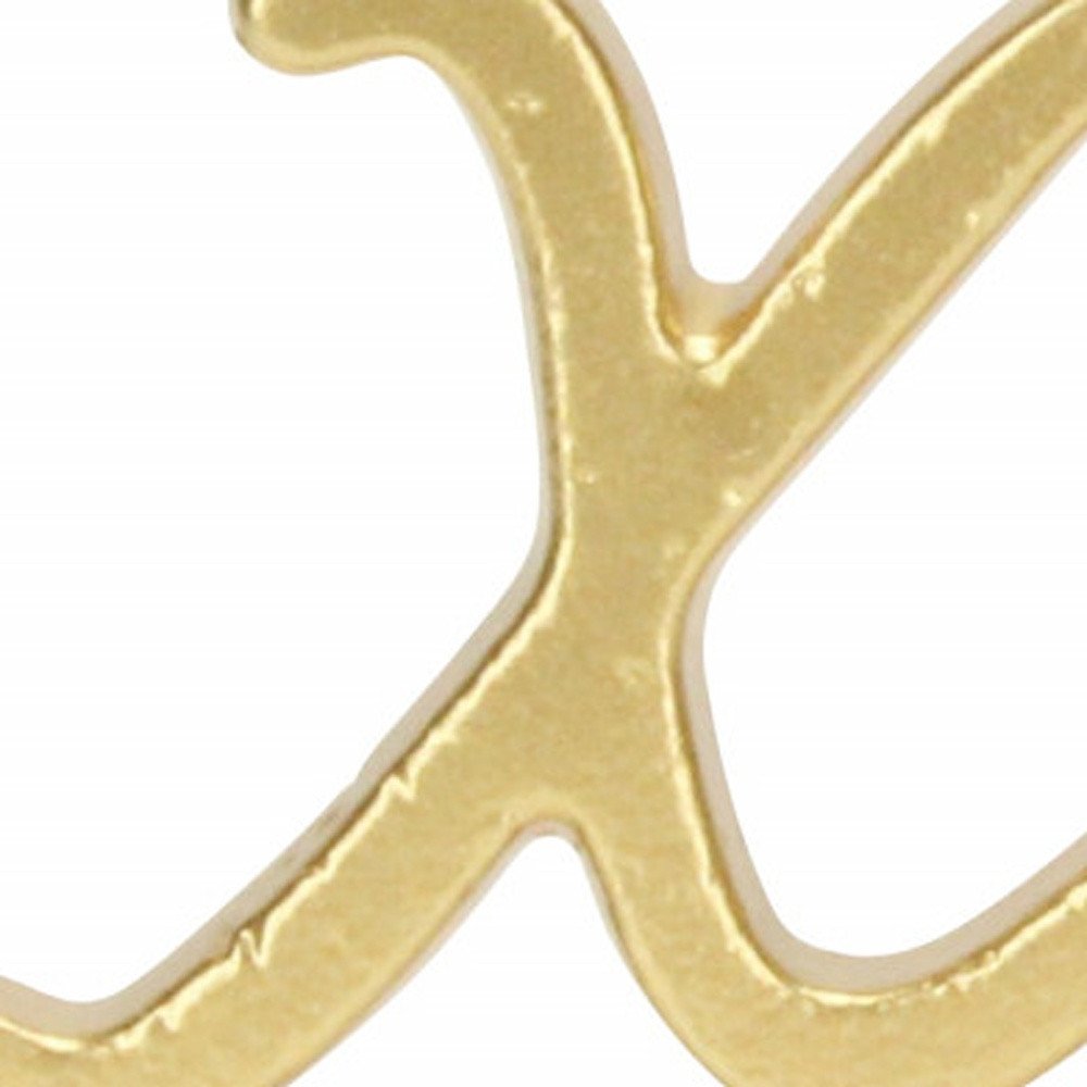 3" Gold Cast Iron Hand Painted XOXO Sentiment Tabletop Sculpture HomeRoots