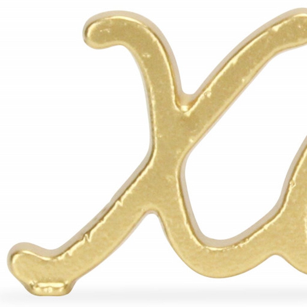 3" Gold Cast Iron Hand Painted XOXO Sentiment Tabletop Sculpture HomeRoots