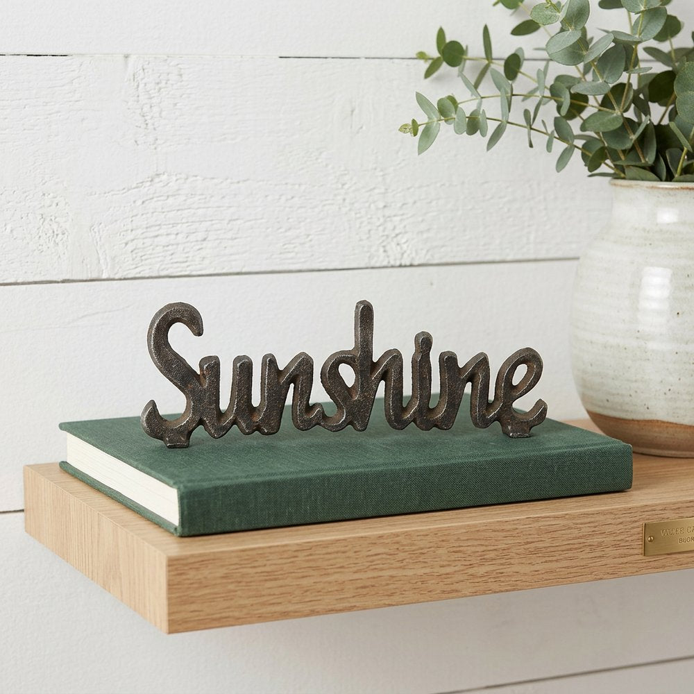 3" Black Cast Iron Hand Painted Sunshine Sculpture HomeRoots