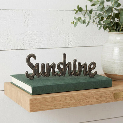 3" Black Cast Iron Hand Painted Sunshine Sculpture HomeRoots
