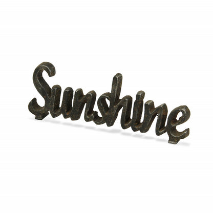 3" Black Cast Iron Hand Painted Sunshine Sculpture HomeRoots