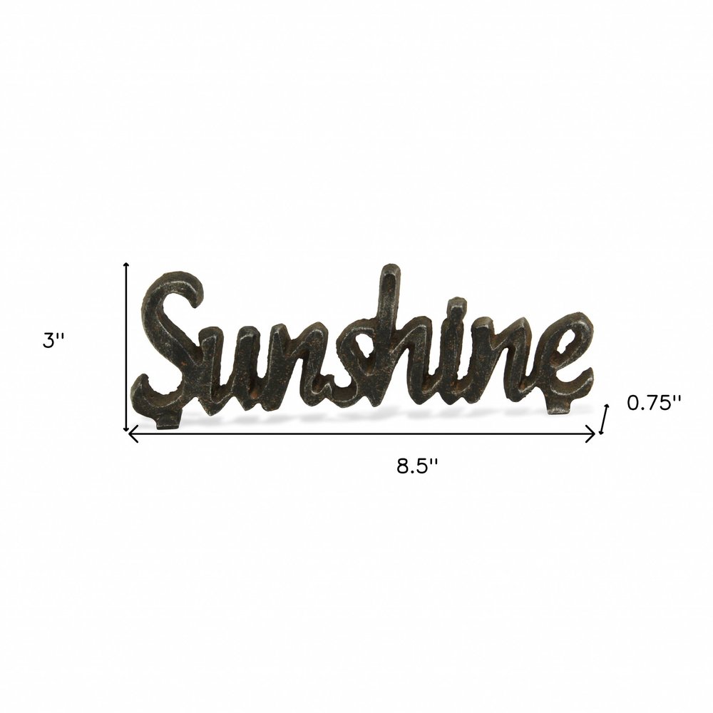 3" Black Cast Iron Hand Painted Sunshine Sculpture HomeRoots