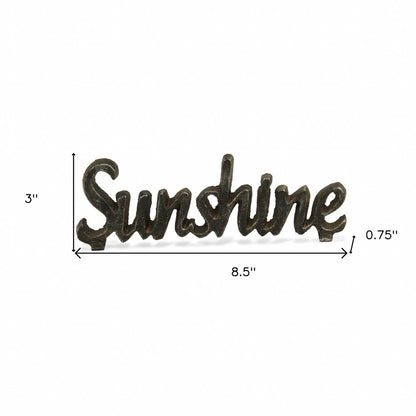3" Black Cast Iron Hand Painted Sunshine Sculpture HomeRoots