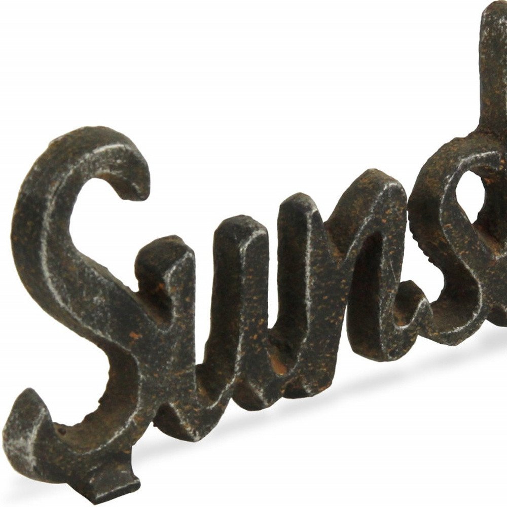 3" Black Cast Iron Hand Painted Sunshine Sculpture HomeRoots