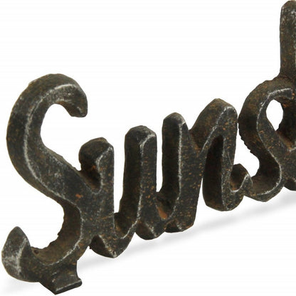 3" Black Cast Iron Hand Painted Sunshine Sculpture HomeRoots