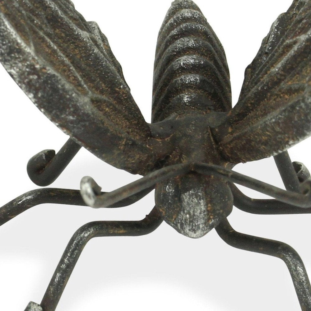 4" Black Cast Iron Butterfly Hand Painted Tabletop Sculpture HomeRoots