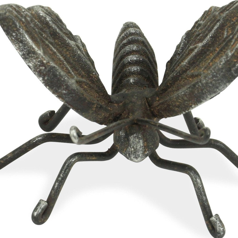 4" Black Cast Iron Butterfly Hand Painted Tabletop Sculpture HomeRoots