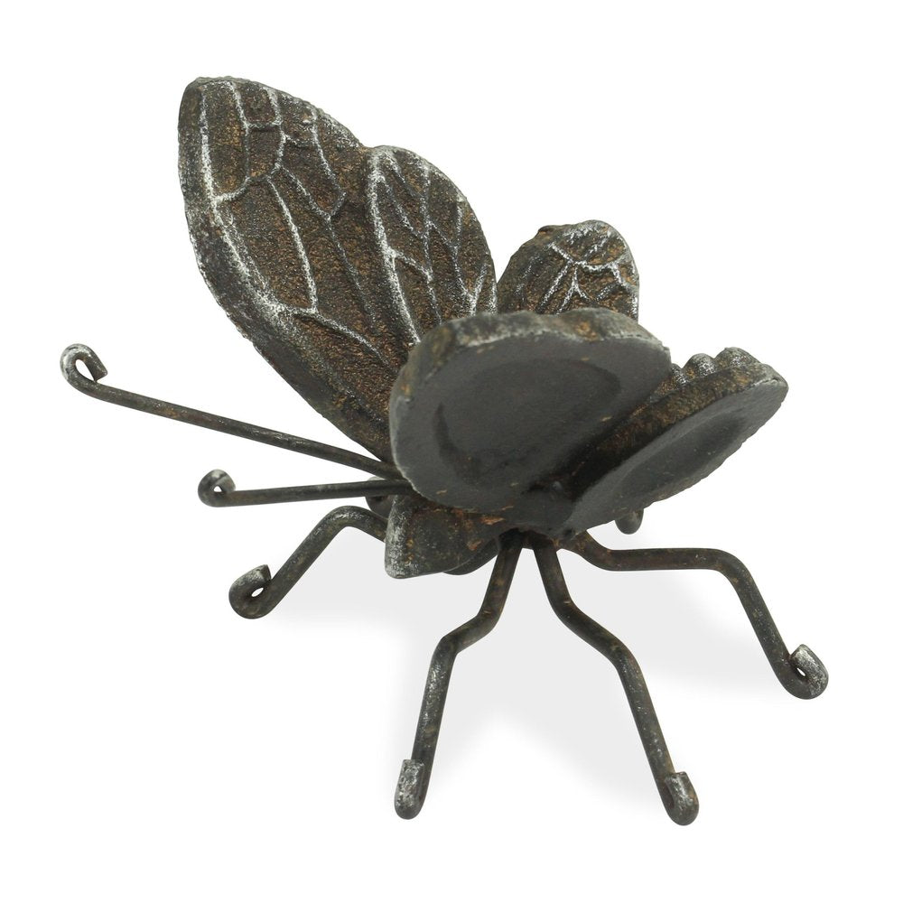 4" Black Cast Iron Butterfly Hand Painted Tabletop Sculpture HomeRoots