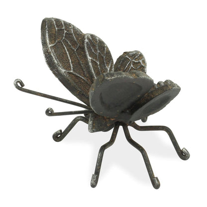4" Black Cast Iron Butterfly Hand Painted Tabletop Sculpture HomeRoots