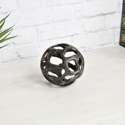 4" Black Cast Iron Hand Painted Tabletop Sculpture HomeRoots