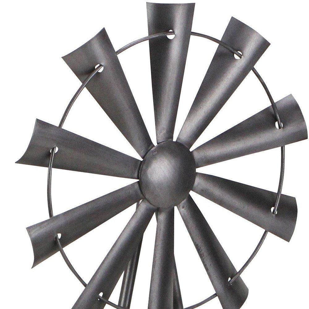 21" Gray Metal Windmill Hand Painted Sculpture HomeRoots