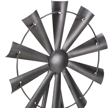 21" Gray Metal Windmill Hand Painted Sculpture HomeRoots