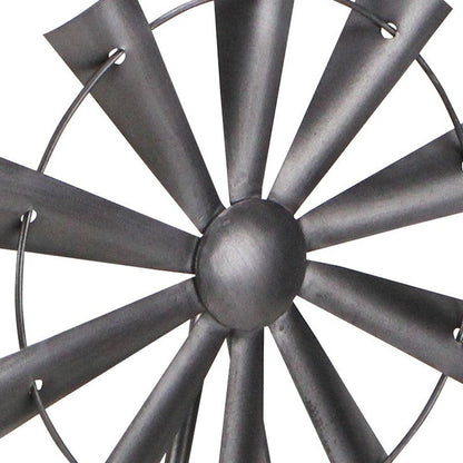 21" Gray Metal Windmill Hand Painted Sculpture HomeRoots