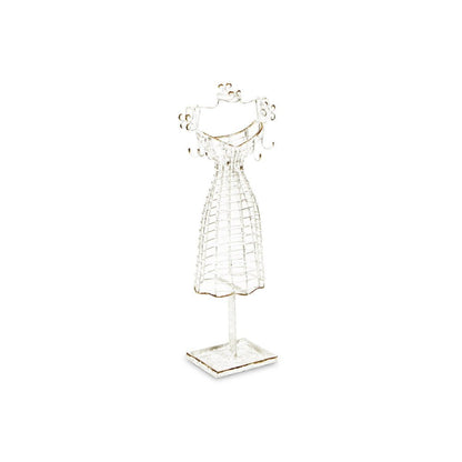 17" Silver Metal Dress Form Sculpture and Jewelry Holder HomeRoots