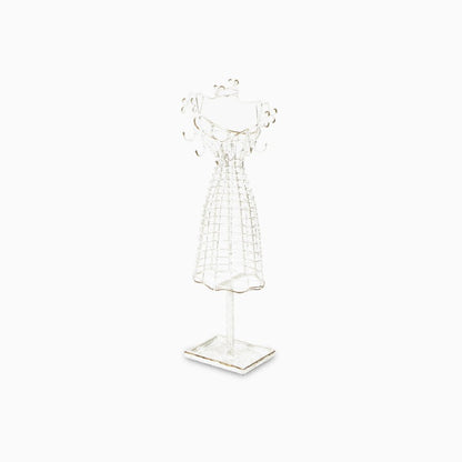 17" Silver Metal Dress Form Sculpture and Jewelry Holder HomeRoots