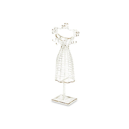 17" Silver Metal Dress Form Sculpture and Jewelry Holder HomeRoots