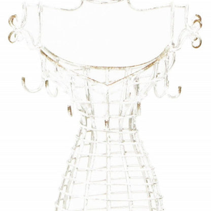 17" Silver Metal Dress Form Sculpture and Jewelry Holder HomeRoots