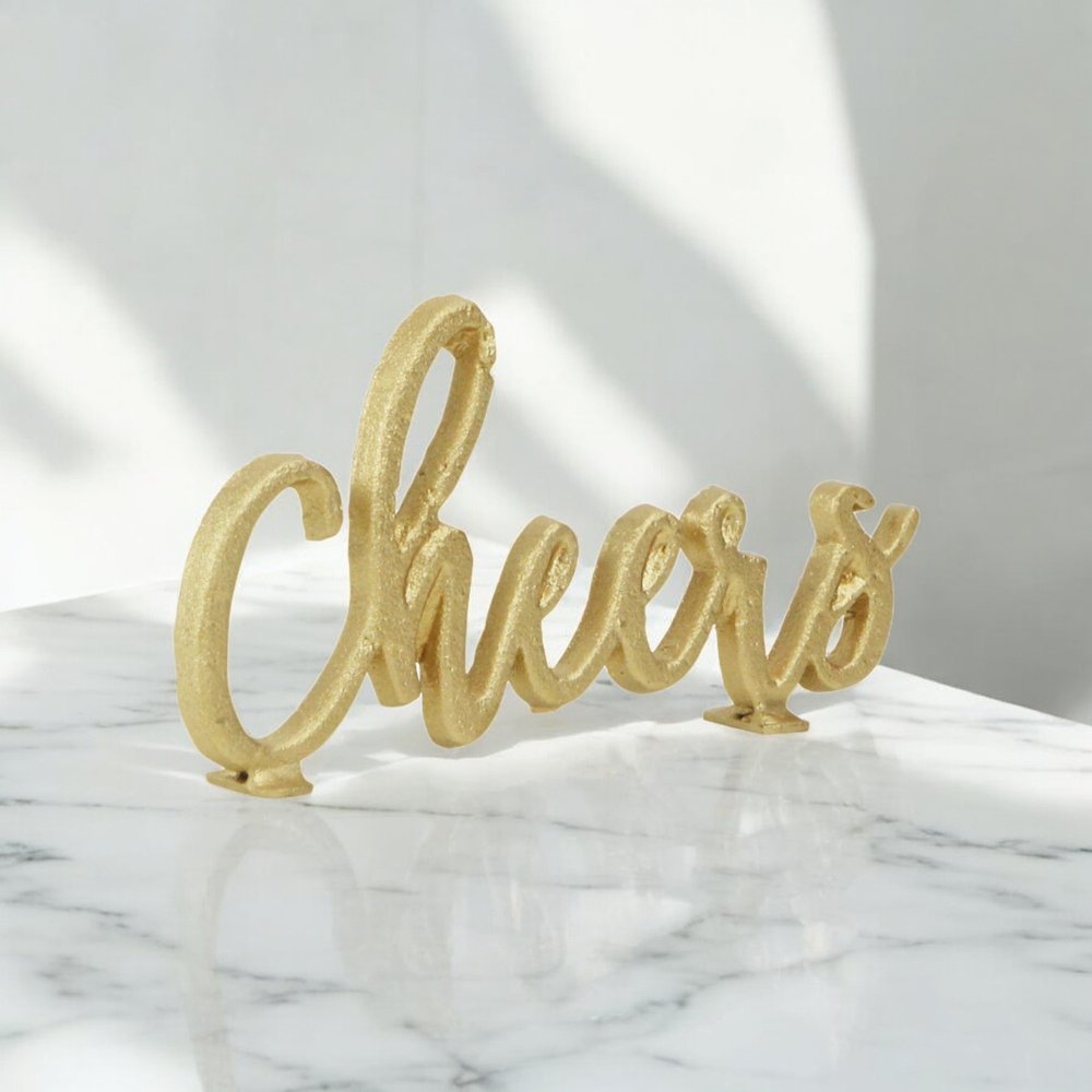 4" Gold Metal Hand Painted Tabletop Sculpture HomeRoots