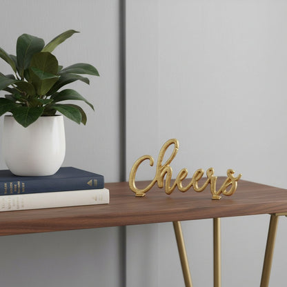 4" Gold Metal Hand Painted Tabletop Sculpture HomeRoots