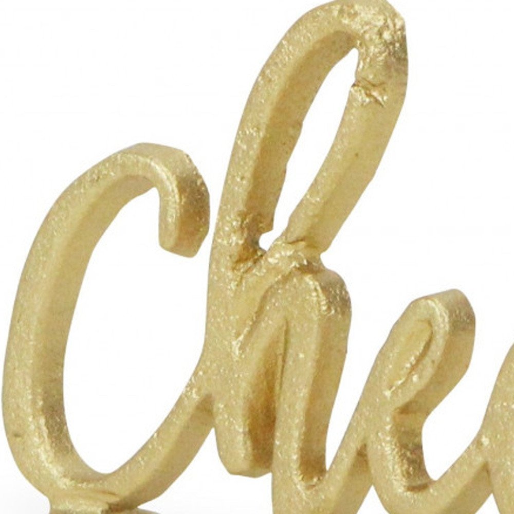 4" Gold Metal Hand Painted Tabletop Sculpture HomeRoots